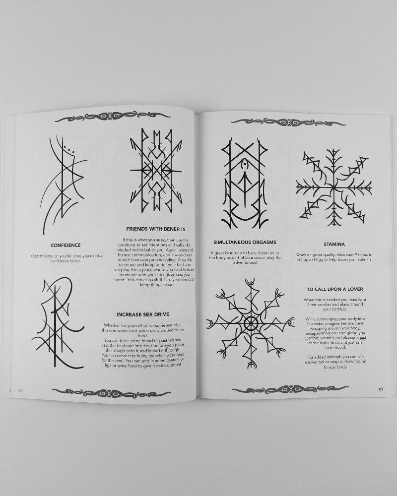 Norse-inspired bindrune designs for confidence, stamina, and love — authentic Viking tattoo art from archaeological sources