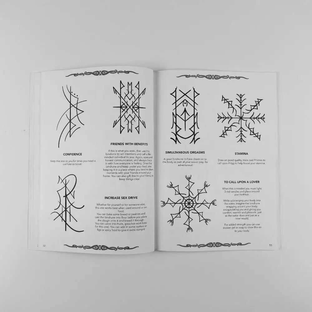 Norse-inspired bindrune designs for confidence, stamina, and love — authentic Viking tattoo art from archaeological sources
