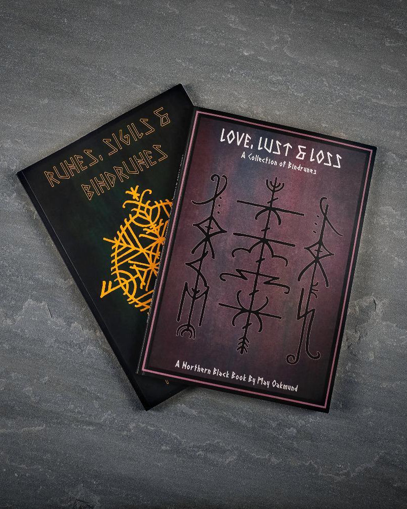 Norse rune art books: 'Runes, Sigils & Bindrunes' and 'Love, Lust & Loss' by May Oakmund