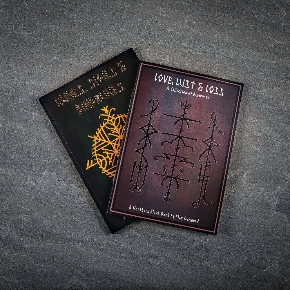 Norse rune art books: 'Runes, Sigils & Bindrunes' and 'Love, Lust & Loss' by May Oakmund