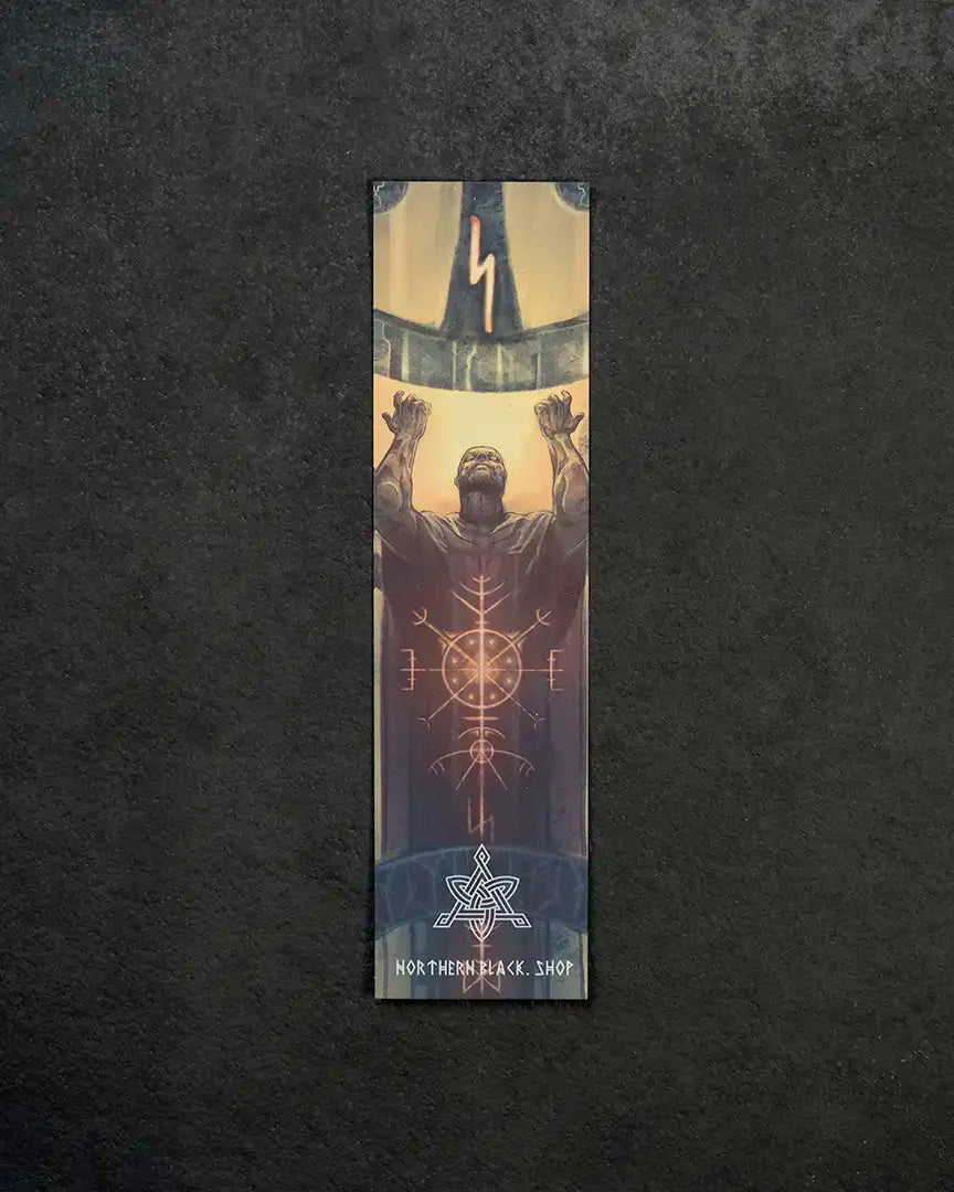 Viking warrior with runes and Norse symbols, authentic Norse-inspired art design