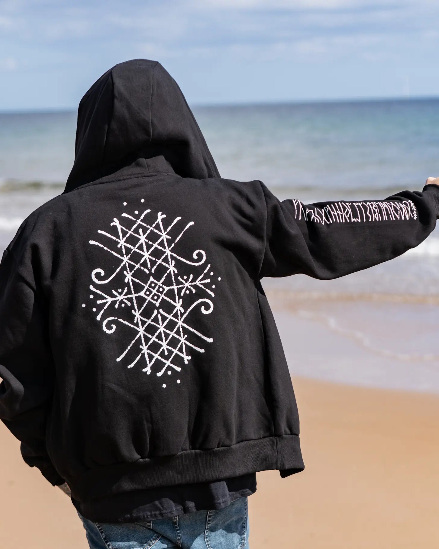 Web Of Wyrd Hoodie With Sleeve print