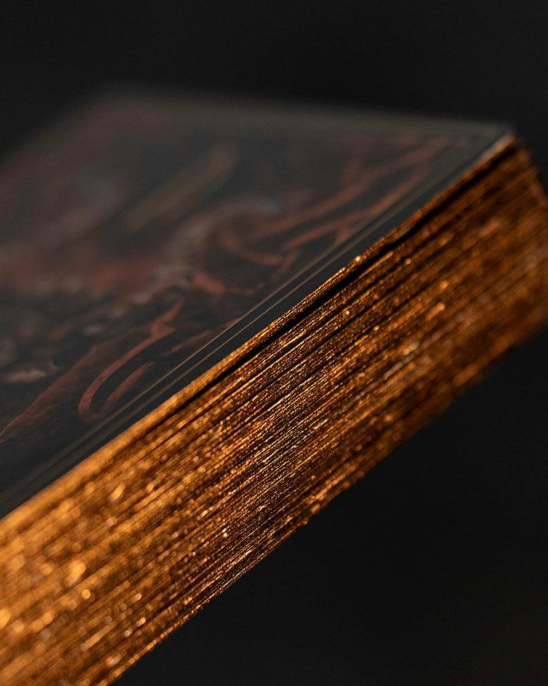 Luxury Norse art book with gilded edges and Viking-inspired cover design
