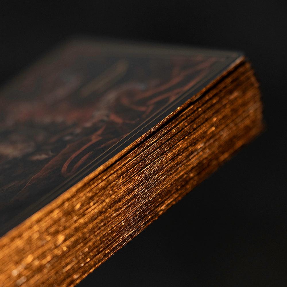 Luxury Norse art book with gilded edges and Viking-inspired cover design