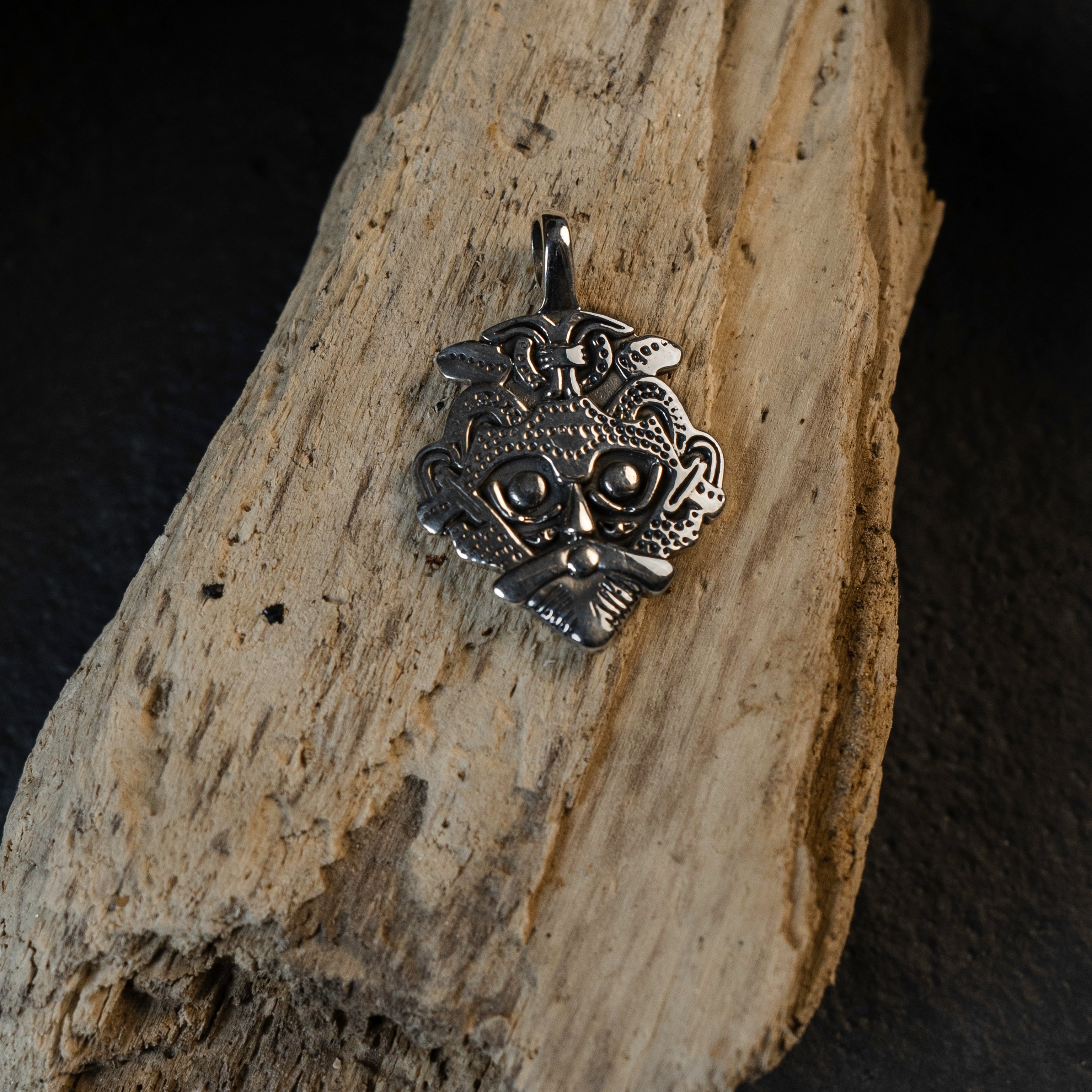 JEWELLERY • GNEZDOVO MASK PENDANT, SILVER