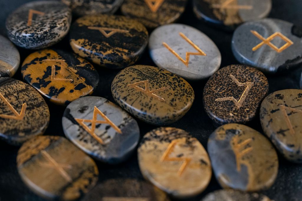 Elder Futhark engraved rune stones