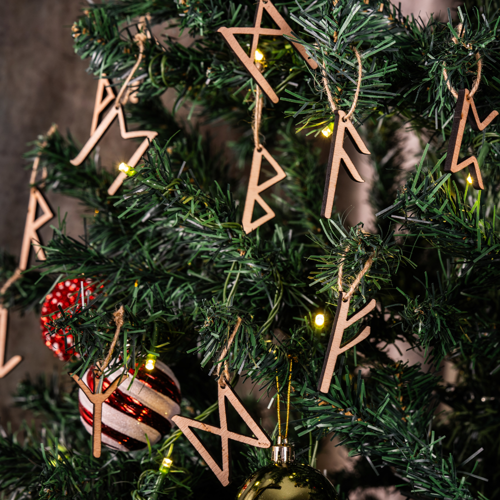 ELDER FUTHARK RUNE ALPHABET TREE ORNAMENTS