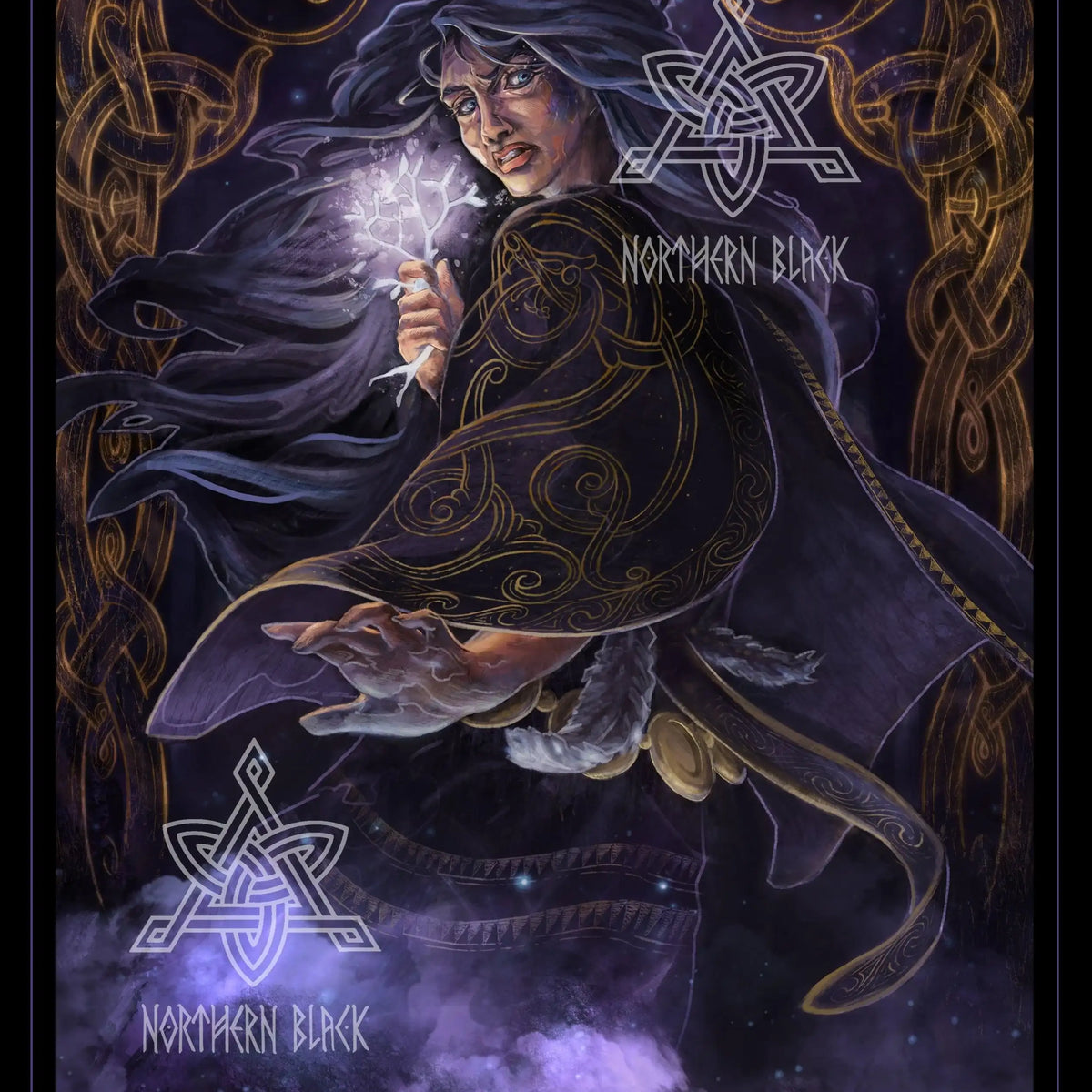 Frigg Art Print – Norse Goddess of Wisdom Wall Artwork – NorthernBlack