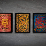 Northern Black Viking Art Volumes 1-3 digital art books with Norse knotwork designs on tablets